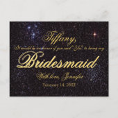 私の花嫁のメイドになってくれない？星空の夜 インビテーションポストカード (正面)