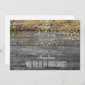 私の花嫁のメイドになってくれない？木目の背景 招待状 (正面/裏面)