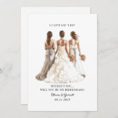 私の花嫁のメイドになってくれない？水彩提案 招待状 (正面/裏面)