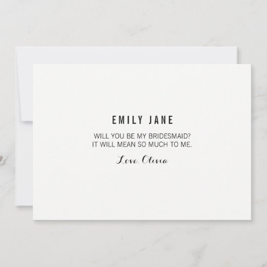 私の花嫁のメイドになってくれない?白カード 招待状 (正面)