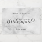 私の花嫁のメイドになってくれない?白モダン大理石 スパークリングワインラベル (シングルラベル)