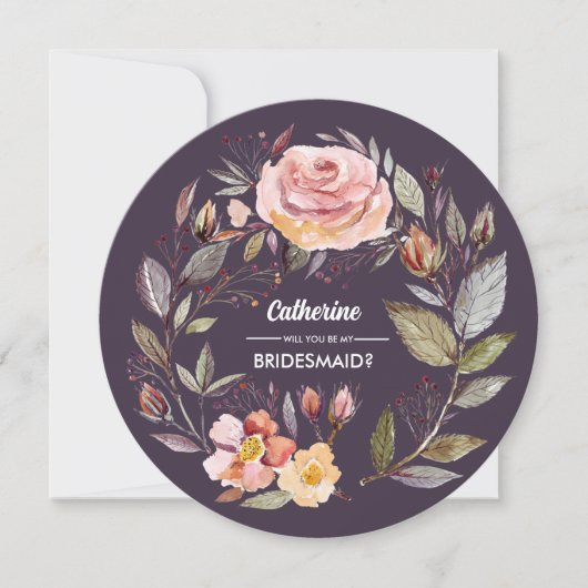 私の花嫁のメイドになってくれない？秋の花リース 招待状 (正面)