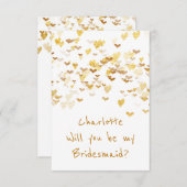 私の花嫁のメイドになってくれない?紙吹雪ゴールデンハート 招待状 (正面/裏面)