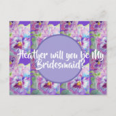 私の花嫁のメイドになってくれない？紫のフローラはがき ポストカード (正面)