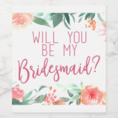 私の花嫁のメイドになってくれない？結婚式の引き出物 ワインラベル (シングルラベル)