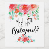 私の花嫁のメイドになってくれない？結婚式の引き出物 ワインラベル (シングルラベル)