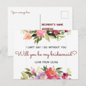 私の花嫁のメイドになってくれない？編集可能 インビテーションポストカード (正面/裏面)