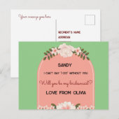 私の花嫁のメイドになってくれない？編集可能 インビテーションポストカード (正面/裏面)