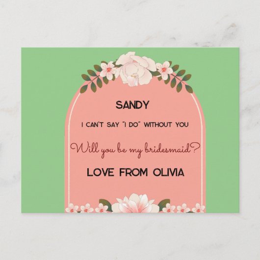 私の花嫁のメイドになってくれない？編集可能 インビテーションポストカード (正面)