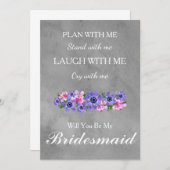 私の花嫁のメイドになってくれない？花嫁介添人の提案 招待状 (正面/裏面)