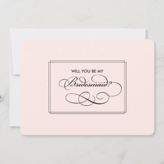 私の花嫁のメイドになってくれない？赤面エレガントピンク 招待状 (正面)