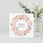私の花嫁のメイドになってくれない?赤面ピンク牡丹花輪 招待状 (スタンド正面)