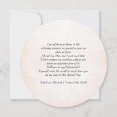 私の花嫁のメイドになってくれない?赤面ピンク牡丹花輪 招待状 (裏面)