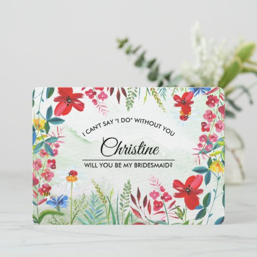 私の花嫁のメイドになってくれない？野草花 招待状 (スタンド正面)