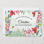 私の花嫁のメイドになってくれない？野草花 招待状 (正面)