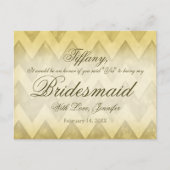 私の花嫁のメイドになってくれない？金ゴールド インビテーションポストカード (正面)