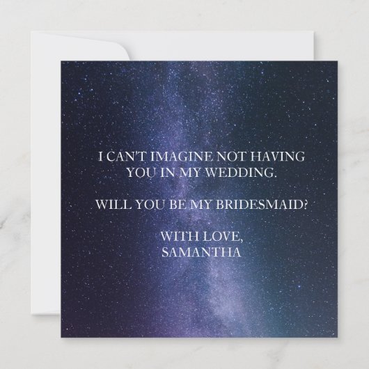 私の花嫁のメイドになってくれない?銀河系結婚の星 招待状 (裏面)