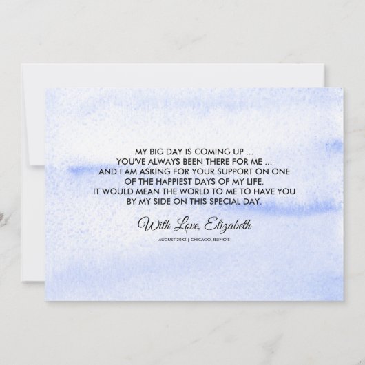 私の花嫁のメイドになってくれない?青王室のフローラ 招待状 (裏面)