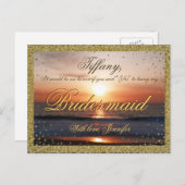 私の花嫁のメイドになってくれない?黄金の砂 インビテーションポストカード (正面/裏面)