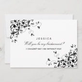 私の花嫁のメイドになってくれない?黒と白の旋回 招待状 (正面)