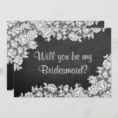 私の花嫁のメイドになってくれない?黒板とレース 招待状 (正面/裏面)