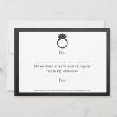 私の花嫁のメイドになってくれない?黒板リングや輪カード 招待状 (裏面)