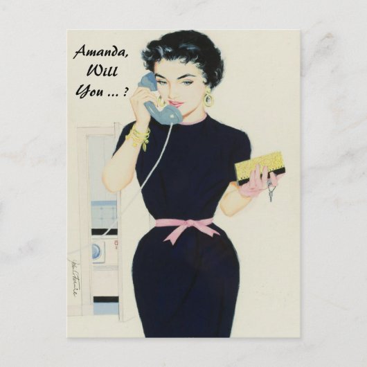 私の花嫁のメイドになりましょメイド・オブ・オーナー（花嫁付き添い人）... インビテーションポストカード (正面)