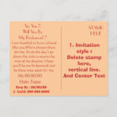 私の花嫁のメイドになりましょメイド・オブ・オーナー（花嫁付き添い人）... インビテーションポストカード (裏面)