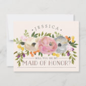 私の花嫁のメイドになりませんか？ -メイド・オブ・オーナー（花嫁付き添い人）カード 招待状 (正面)