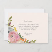 私の花嫁のメイドになりませんか? -メイド・オブ・オーナー(花嫁付き添い人)カード 招待状 (裏面)