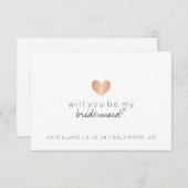 私の花嫁のメイドになるかどうか – ハートグラムバラ金ゴールド 招待状 (正面/裏面)