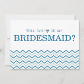 私の花嫁のメイドになるグリーンブルーのジグザグかわいい 招待状 (正面)