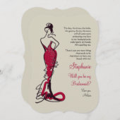 私の花嫁のメイドのカード(ブルゴーニュ) 招待状 (正面/裏面)