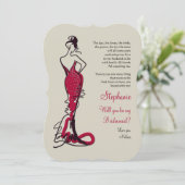 私の花嫁のメイドのカード(ブルゴーニュ) 招待状 (スタンド正面)