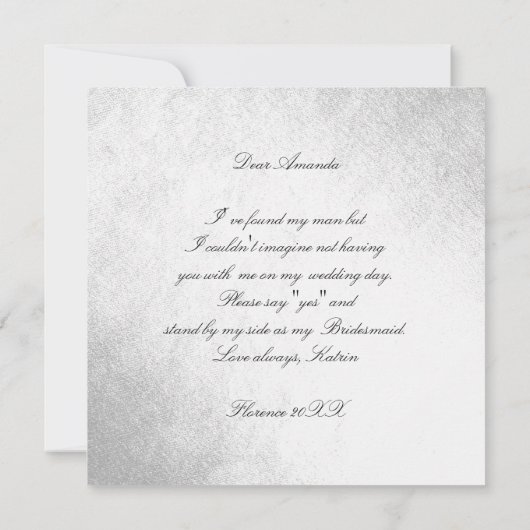 私の花嫁のメイドのシルバー・ブラックか 招待状 (裏面)