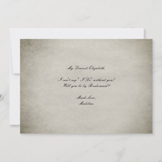 私の花嫁のメイドのフローラでワンダーランドでほこりっぽいアリス 招待状 (裏面)