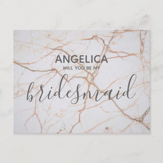 私の花嫁のメイドのホワイト・マーブルか？ インビテーションポストカード (正面)
