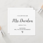 私の花嫁のメイドのメイド・オブ・オーナー(花嫁付き添い人) カード (正面/裏面インサイチュ)