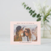 私の花嫁のメイドの写真モダン招待状 インビテーションポストカード (スタンド正面)