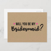 私の花嫁のメイドの招待状カード ポストカード (正面/裏面)