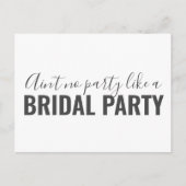 私の花嫁のメイドの白おもしろい招待状 インビテーションポストカード (正面)