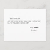 私の花嫁のメイドの金ゴールドグリッター インビテーションポストカード (裏面)