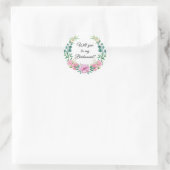 私の花嫁のメイドは?フローラ緑リース ラウンドシール (バッグ)