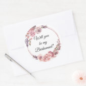 私の花嫁のメイドは?幾何学的な牡丹結婚の女 ラウンドシール (封筒)