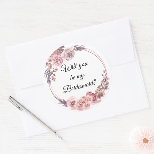 私の花嫁のメイドは?幾何学的な牡丹結婚の女 ラウンドシール (封筒)