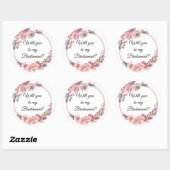 私の花嫁のメイドは?幾何学的な牡丹結婚の女 ラウンドシール (シート)