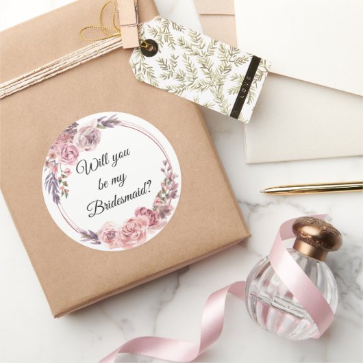 私の花嫁のメイドは?幾何学的な牡丹結婚の女 ラウンドシール (ギフト)