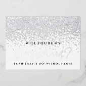 私の花嫁のメイドカードか – Silver Foil 箔招待状 (正面)