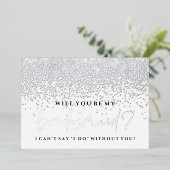 私の花嫁のメイドカードか – Silver Foil 箔招待状 (立ち正面)