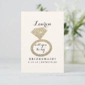 私の花嫁のメイドカードになりませんか – Glitリングや輪きらきら光るW 招待状 (スタンド正面)